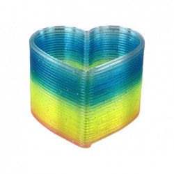 Iconic Rainbow Spring Heart Glitter Calming Gadget 6CM