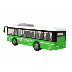 Battery Powered Bus Lights Sounds Friction Drive Green 1:16