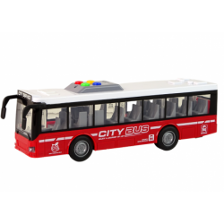 Battery Powered Bus Lights Sounds Friction Drive Red 1:16