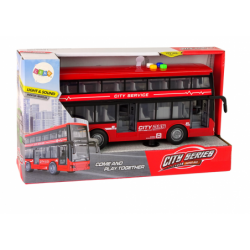 Battery Operated Double Decker Bus Lights Sounds Friction Drive Red