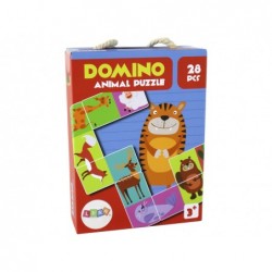 Logic Game Double-Sided Domino Animals Puzzle 10cm x 5cm 28 Pieces.