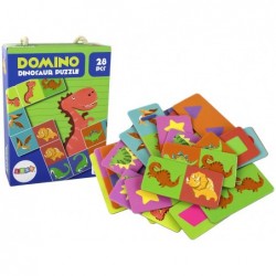 Logic Game Double-Sided Puzzle Dominoes Dinosaurs 10cm x 5cm 28 Pieces.