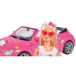 SIMBA Steffi doll in a convertible Volkswagen the Beetle Hello Kitty