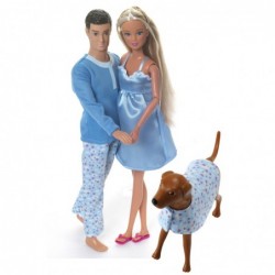 SIMBA Steffi LOVE doll Family with children in pajamas Pajama Party Kevin Evi