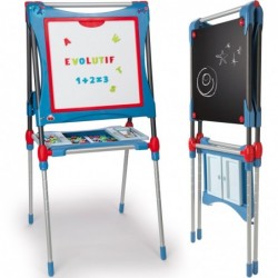 SMOBY Large Double-Sided Evolutive Magnetic Board Metal Folding Adjustable 60 Accessories