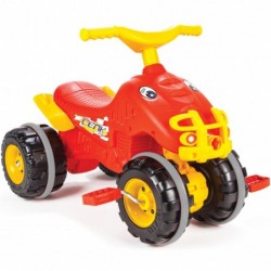 WOOPIE Quad Pedal Monster Ride On Quiet Wheels Red