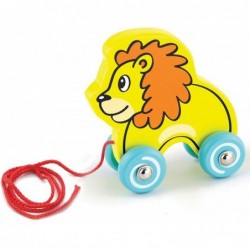 Viga wooden lion to be pulled on a string