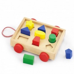 Wooden trolley with blocks and sorter Viga Toys