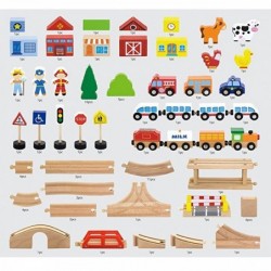 Puidust rong rongirajaga lastele 90 elementi Viga Toys