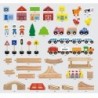 Деревянный паровозик с железнодорожной дорожкой для детей 90 элементов Viga Toys