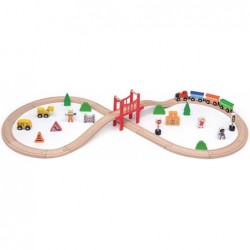 Puidust tohutu raudteejaam 39 elementi Rongrong Viga mänguasjad