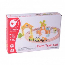 Children's Wooden Train Set Classic World Farm