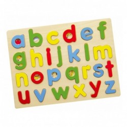 Деревянные развивающие головоломки с буквами алфавита abc Viga Toys