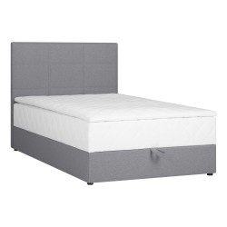 Continental bed LEVI 120x200cm, with mattress, grey