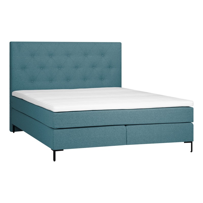 Continental bed LEONI 160x200cm, with mattress, blue