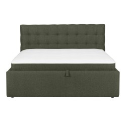 Continental bed LEENA 160x200cm, with mattress, green