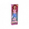 Anlily Children's Doll Long Blonde Hair Handbag Glasses Pink Blouse