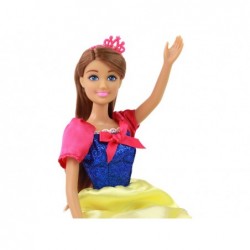 Children's Doll Anlily Princess Long Dark Hair Yellow Dress