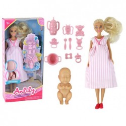 Anlily Mom Doll Pink Dress...