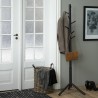 Напольная вешалка BREMEN 51x45xH176см, 8-крючки, материал  дерево, цвет  чёрный, обработка  лакированный