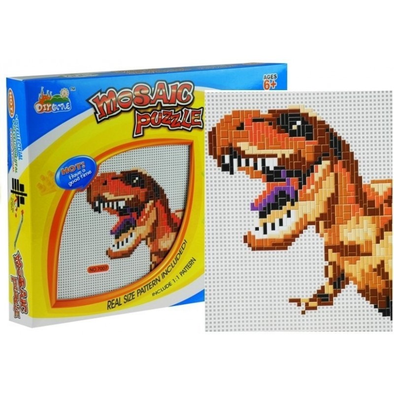 Sticky Mosaics Puzzle DIY Dinosaur Pattern Included