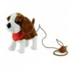 Interactive Dog On a Lead with Head-Scarf Moves Tail Sings