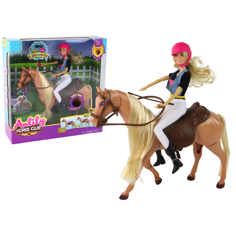 Anlily Doll With Horse Brown Steed Riding Movable