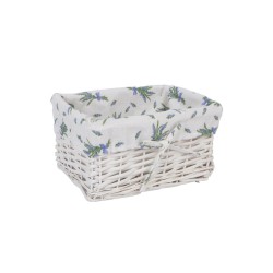 Basket MAX-5, 24x18xH12cm, weave, color  white, with fabric