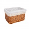Basket MAX-4, 35x25xH21cm, weave, color  light brown, fabric with lace