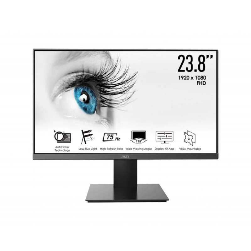 LCD Monitor|MSI|PRO MP241X|23.8"|Business|Panel VA|1920x1080|16:9|75Hz|Matte|4 ms|Tilt|Colour Black|PROMP241X