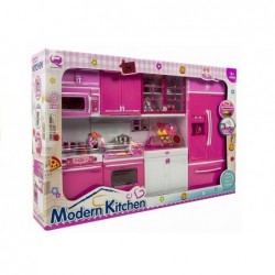Toy Kitchen Pink Accessories Sounds Lights
