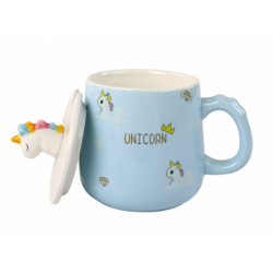 Unicorn Blue Pattern Mug, Spoon, Infuser