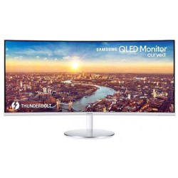 LCD Monitor|SAMSUNG|34"|Curved/21 : 9|3440x1440|21:9|100Hz|4 ms|Speakers|Height adjustable|Tilt|Colour White|LC34J791WTPXEN