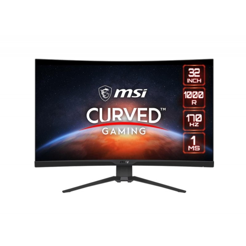 LCD Monitor MSI G322CQP 31.5" Gaming/Curved Panel VA 2560x1440 16:9 170Hz Matte 1 ms Height adjustable Tilt Colour
