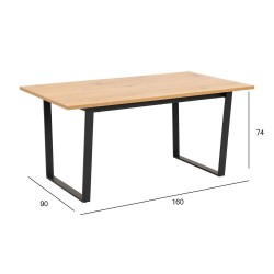 Dining table AMBLE 160x90xH74cm, natural