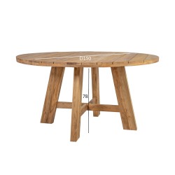 Table KATALINA D150xH78cm, recycled teak