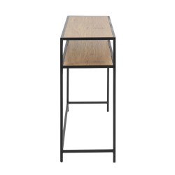 Приставной столик SEAFORD 120x35xH79см, столешница  ламинированная ДСП, цвет  дикий дуб, рама  металл, цвет  черный