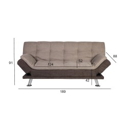 Sofa bed ROXY beige brown