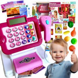 WOOPIE Cash Register with Accessories and Shopping Cart