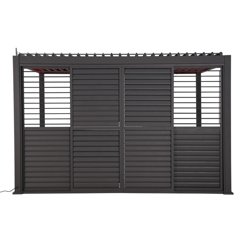 Louver sliding wall for gazebo MIRADOR-111 4m, dark grey