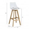 Барный стул SONJA 41x41,5xH99cм, сиденье  пластик   кожзаменитель, цвет  белый, ножки  дуб
