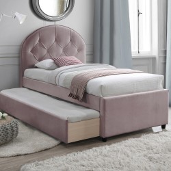 Bed LARA 90x200cm with two mattresses HARMONY UNO, mauve rose