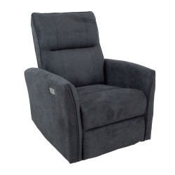 Recline armchair LINUX electric, dark grey