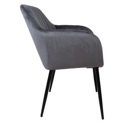 Chair EVELIN grey velvet