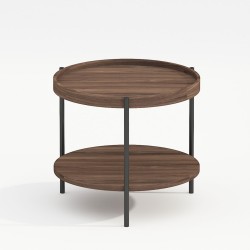Coffee table CINDY D50xH45cm, melamine light walnut