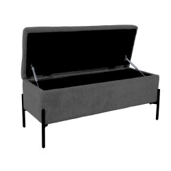 Bench RORI with storage box, grey