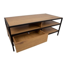 Coffee table HEDVIG with a drawer 100x50xH40cm, ash black
