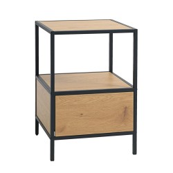 Side table night stand HEDVIG 40x40xH59cm, ash black