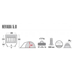 Палатка Nevada 5.0, серый, ТМ High Peak
