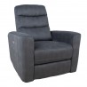 Recliner armchair GASTON electric, grey velvet